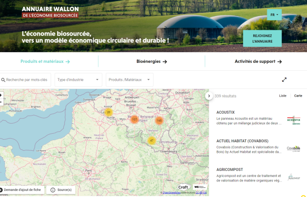 L’annuaire wallon de l’économie biosourcée